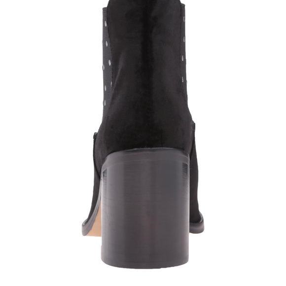 MUSSE & CLOUD BLACK VELVET SILVER STUDDED CHUNKY HEEL ANKLE BOOTIES SIZE… - Picture 3 of 7